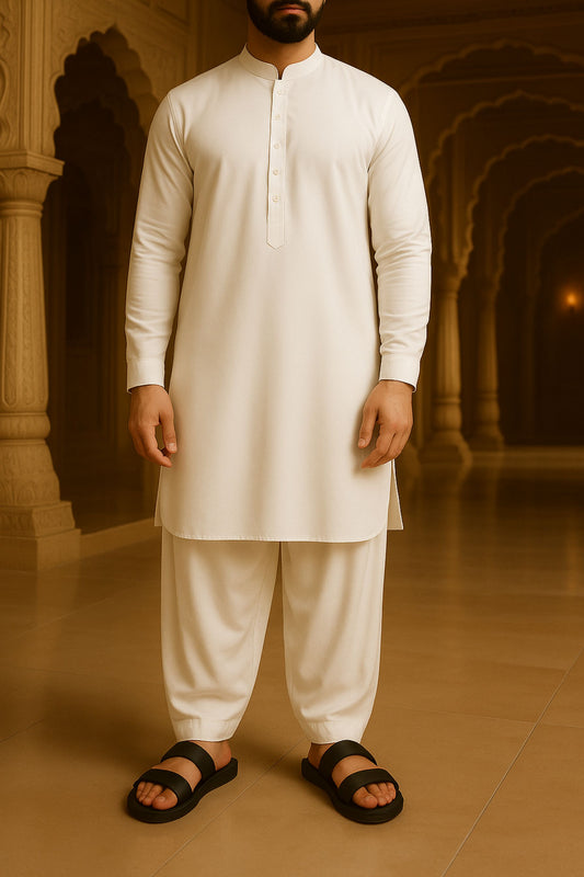 LuxeWear Elite Wash & Wear Suit Collection – Soft White