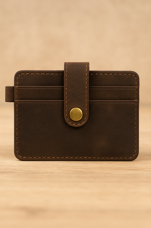 Vintage Brown Leather Card Holder  – Wild Leather