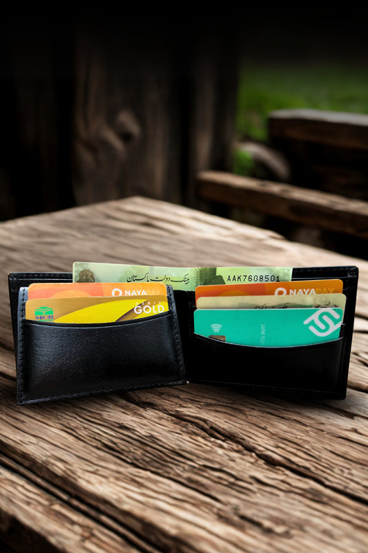 Calf Leather Dollar Size Multi Cardholder Wallet