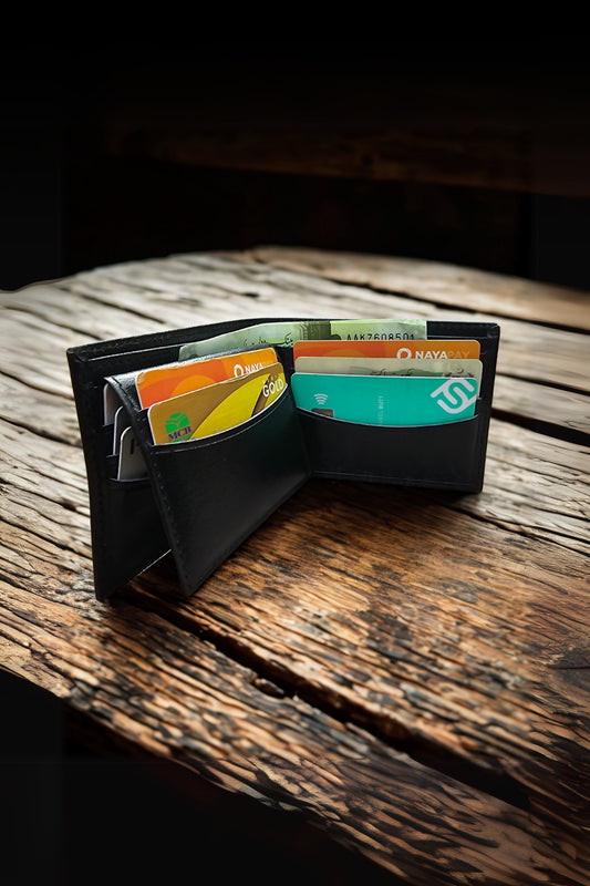 Calf Leather Dollar Size Multi Cardholder Wallet