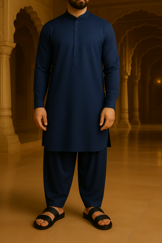 LuxeWear Elite Wash & Wear Suit Collection – Navy Blue